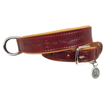 Load image into Gallery viewer, St. Dominic Leather Dog Collar - with holy medal