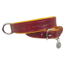 Load image into Gallery viewer, St. Dominic Leather Dog Collar - with holy medal