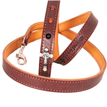 Load image into Gallery viewer, Little Way Leather Dog Leash for praying the Rosary