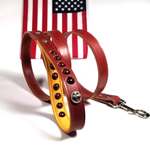 Load image into Gallery viewer, Leather Dog Leash with Simple Cross for Praying the Rosary