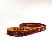 Load image into Gallery viewer, Leather Dog Leash with Simple Cross for Praying the Rosary