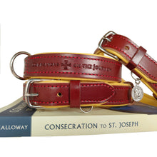 Load image into Gallery viewer, St. Dominic Leather Dog Collar - with holy medal
