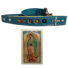 Load image into Gallery viewer, NEW!! Leather Dog Leash with Rosary  - Our Lady of Guadalupe