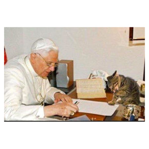 St Gertrude Leather Cat Collar with Holy Medal