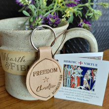 Load image into Gallery viewer, Charlie Kirk &amp; Heroic Virtue handcrafted leather key chains