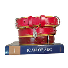 Load image into Gallery viewer, Leather Dog Collar with holy medal: The &quot;Carlo&quot; Collar